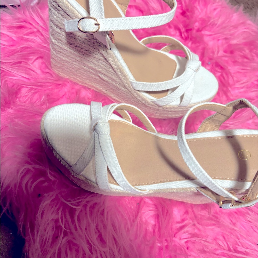 Brand New White bow tie heels
